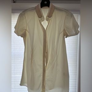Brunello Cucinelli off white button down shirt size small